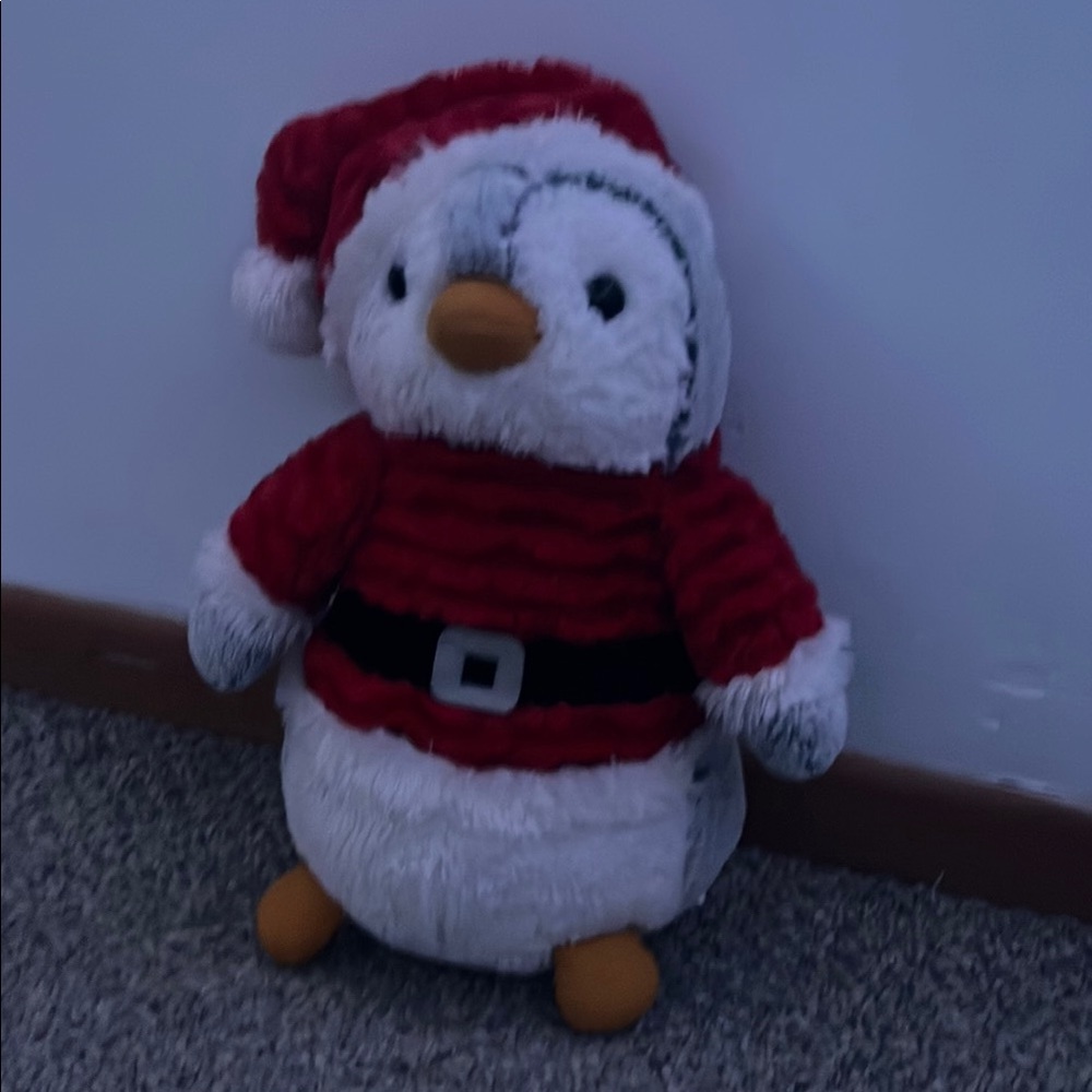 Santa Penguin Stuffed Animal - Red and White